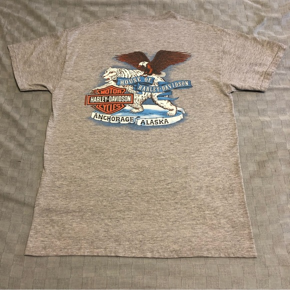 Harley Davidson gray top t shirt Anchorage Alaska size medium - Picture 4 of 5
